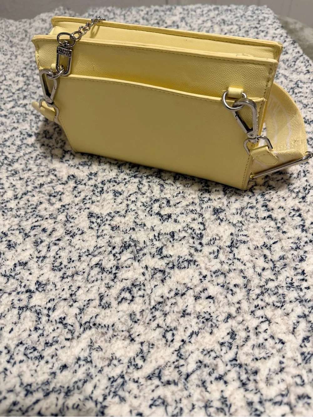 Steve Madden Pale Yellow Crossbody with Wide Strap and Coin Pouch